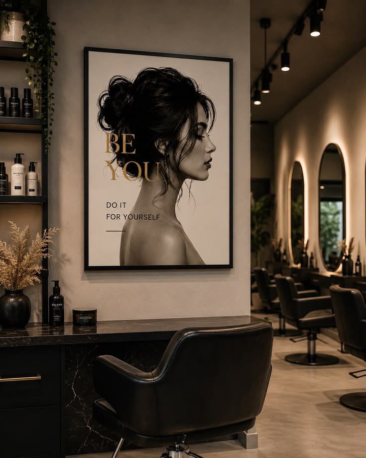 Statement mirror stations — Maletti salon furniture